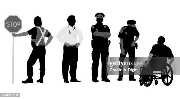 öffentlichen dienstes berufswahl - uniform stock-grafiken, -clipart, -cartoons und -symbole