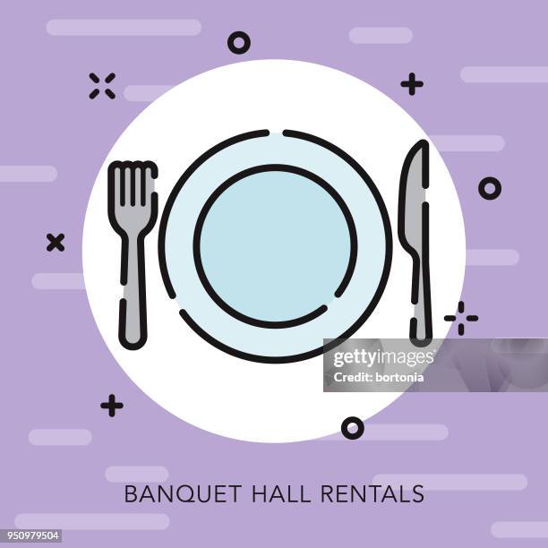 dinner open outline wedding icon - wedding dinner stock illustrations