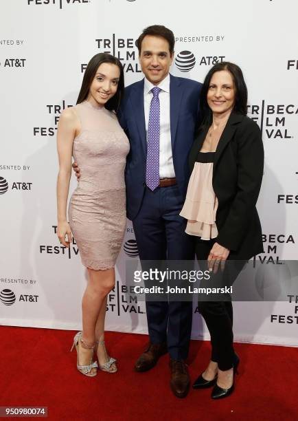 Julia Macchio, Ralph Macchio and Phyllis Fierro attend "Cobra Kai" during the 2018 Tribeca Film Festival at SVA Theater on April 24, 2018 in New York...