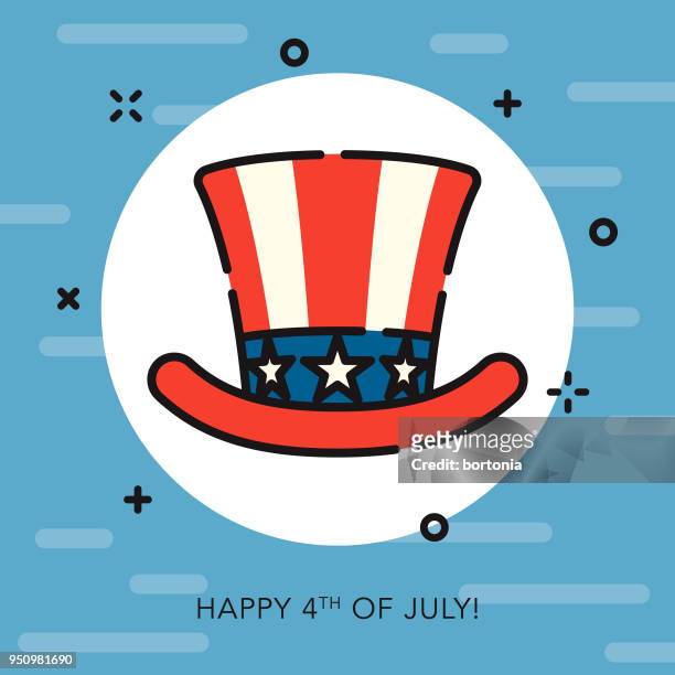 hat open outline usa icon - 4th of july type stock illustrations