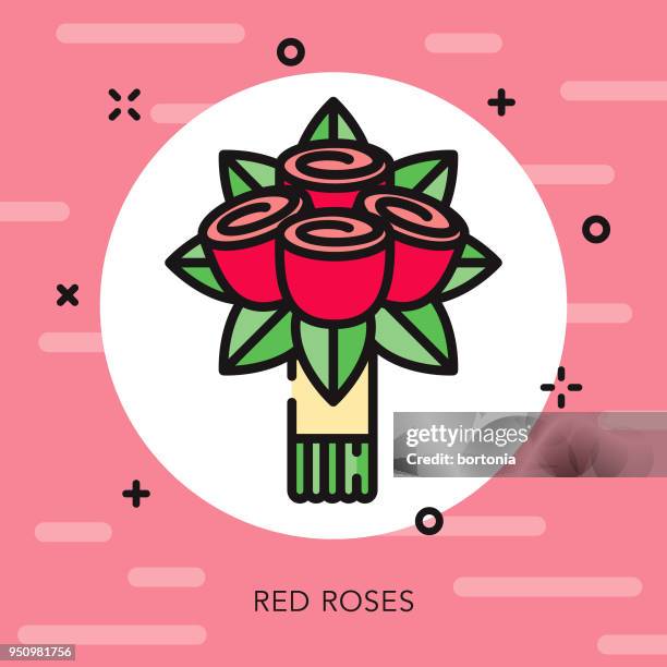 strauß-offene übersicht-valentinstag-symbol - symbol mit offenem umriss stock-grafiken, -clipart, -cartoons und -symbole