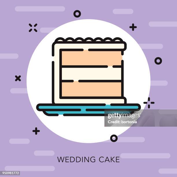 cake open outline wedding icon - cake slice stock illustrations