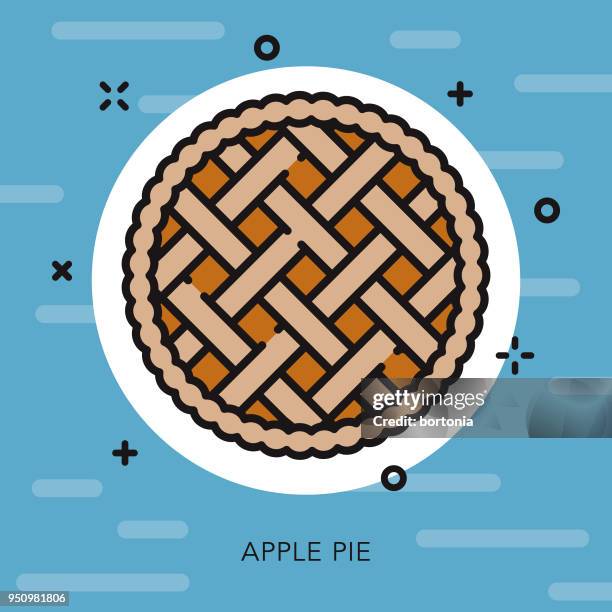 apple pie open outline usa icon - pie from above stock illustrations
