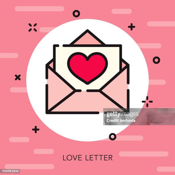 liebe brief offen übersicht valentinstag-symbol - symbol mit offenem umriss stock-grafiken, -clipart, -cartoons und -symbole
