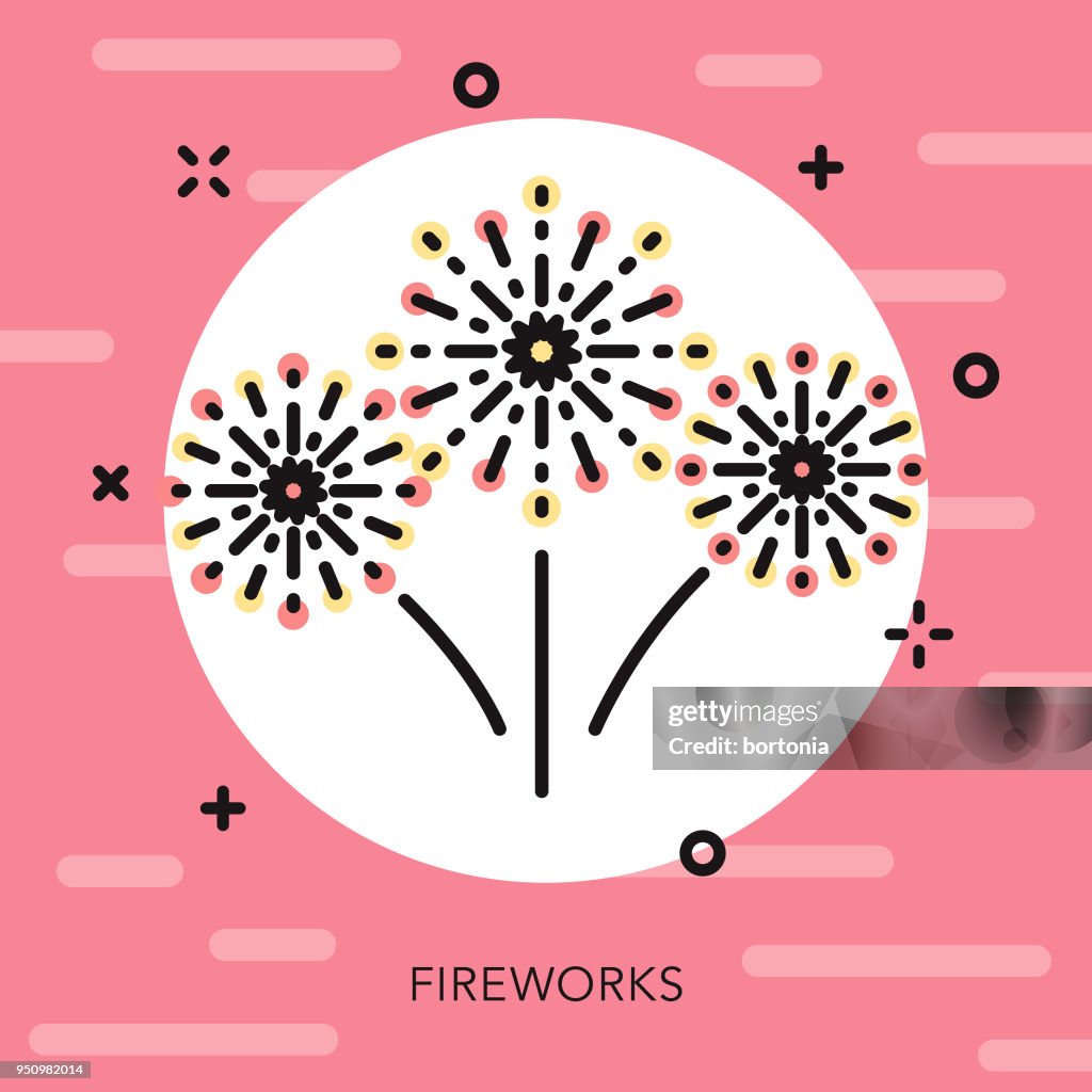 Feux d’artifice contour ouvert Valentin icône