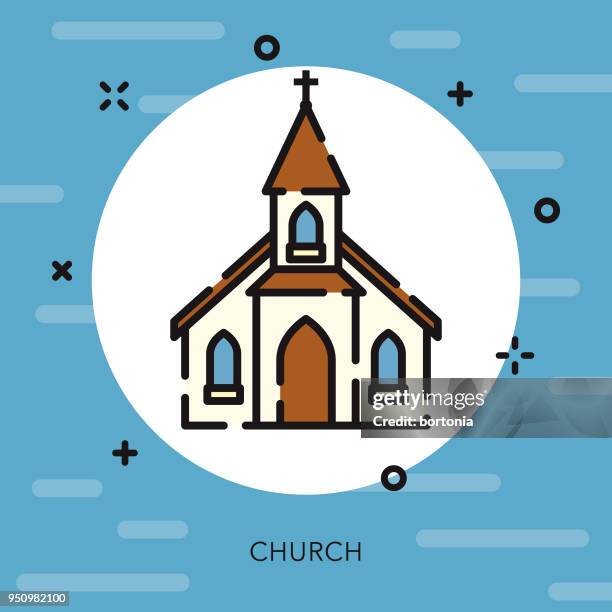 kirche offen übersicht usa-symbol - symbol mit offenem umriss stock-grafiken, -clipart, -cartoons und -symbole