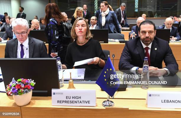 European Union foreign policy chief Federica Mogherini , United Nations Under-Secretary-General Emergency Relief Coordinator Mark Lowcock and...