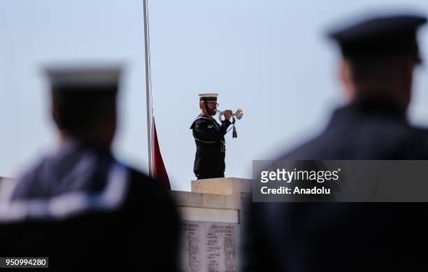 Ceremony held at Lone Pine Cemetery and Memorial in commemoration of the 103rd anniversary of Canakkale Land Battles on Gallipoli Peninsula, on April...
