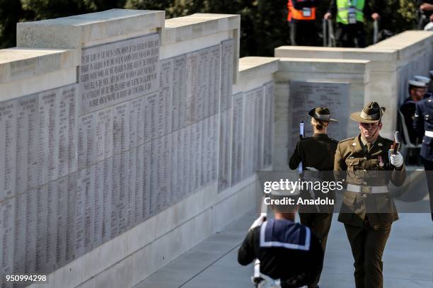 Ceremony held at Lone Pine Cemetery and Memorial in commemoration of the 103rd anniversary of Canakkale Land Battles on Gallipoli Peninsula, on April...