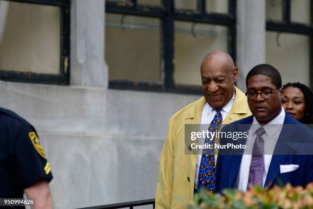 Bill Cosby departs after day 12 of the sexual assault trial at the Montgomery County Court House, in Norristown, PA, on April 24, 2018.