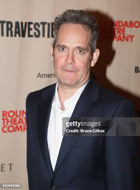 Tom Hollander poses at the opening night of Tom Stoppard's play "Travesties" on Broadway at The American Airlines Theatre on April 24, 2018 in New...