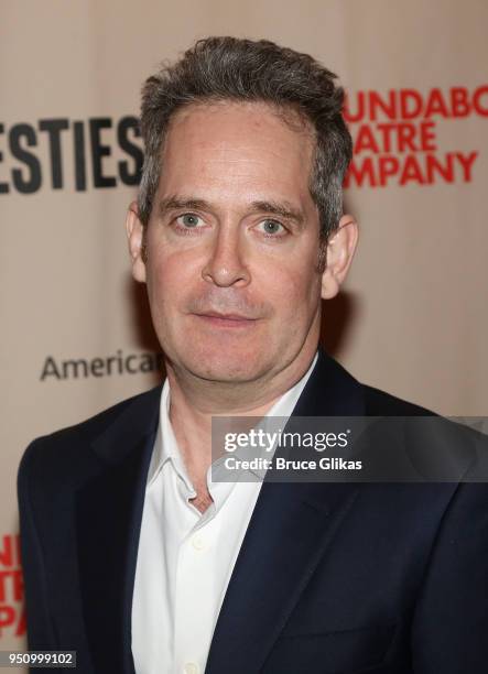 Tom Hollander poses at the opening night of Tom Stoppard's play "Travesties" on Broadway at The American Airlines Theatre on April 24, 2018 in New...