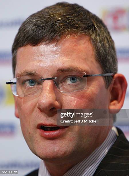 Craig Levein speaks as he is unveiled as the new Scotland football coach at Hampden Park on December 23, 2009 in Glasgow, Scotland. The former Dundee...