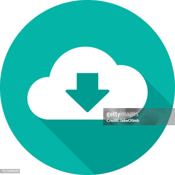 cloud download icon silhouette 2 - cloud computing stock illustrations