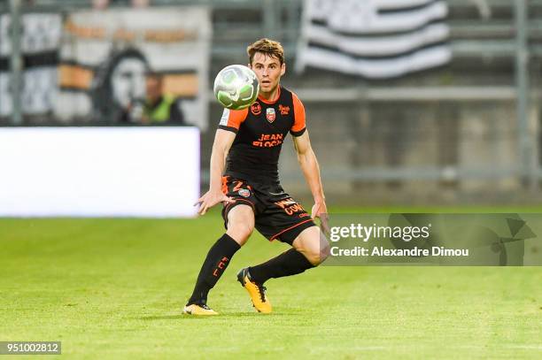 Vincent Le Goff of Lorient during the French Ligue 2 match between Nimes and Lorient at Stade des Costieres on April 24, 2018 in Nimes, France.