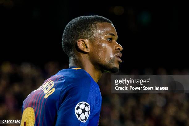 Nelson Cabral Semedo of FC Barcelona reacts during the UEFA Champions League 2017-18 quarter-finals match between FC Barcelona and AS Roma at Camp...