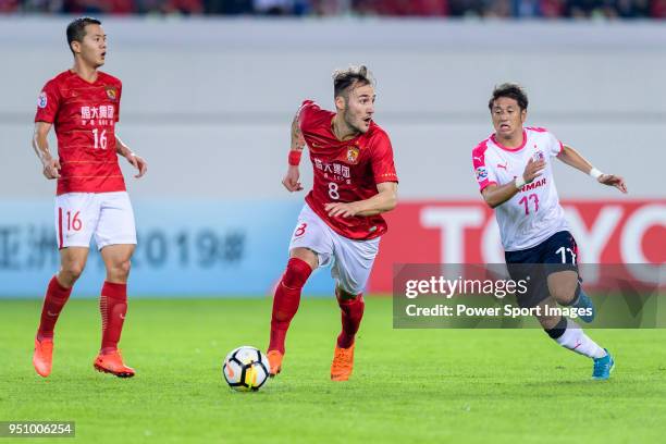 Guangzhou Midfielder Nemanja Gudelj in action during the AFC Champions League 2018 Group G match between Guangzhou Evergrande FC vs Cerezo Osaka at...