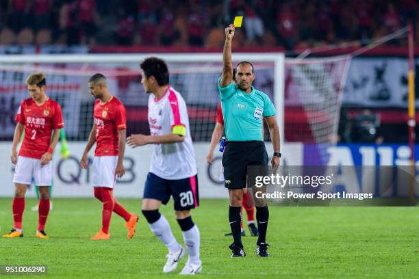 Fifa Referee Nawaf Shukralla during the AFC Champions League 2018 Group G match between Guangzhou Evergrande FC vs Cerezo Osaka at Tianhe Stadium on...