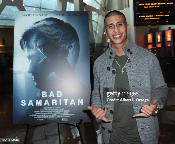 Actor Carlito Olivero attends the Screening Of Electric Entertainment's "Bad Samaritan" held at ArcLight Hollywood on April 24, 2018 in Hollywood,...