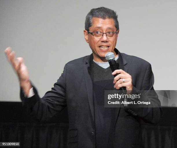 Director Dean Devlin introduces the Screening Of Electric Entertainment's "Bad Samaritan" held at ArcLight Hollywood on April 24, 2018 in Hollywood,...