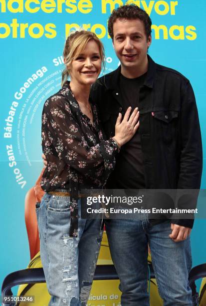 Vito Sanz and Maria Esteve attend the 'Hacerse Mayor Y Otros Problemas' photocall on April 24, 2018 in Madrid, Spain.