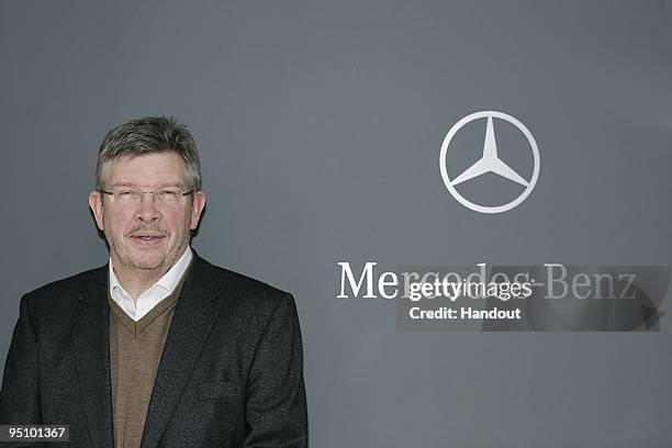 In this handout image provided by Mercedes GP, team prinicipal Ross Brawn poses on December 23, 2009 in Brackley, England. The Mercedes GP Petronas...