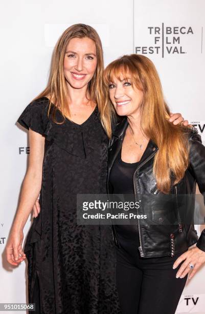 Katherine Flynn and Jane Seymour attend the screening of 'Oversharing' at Tribeca TV: Indie Pilots during the 2018 Tribeca Film Festival at Cinepolis...