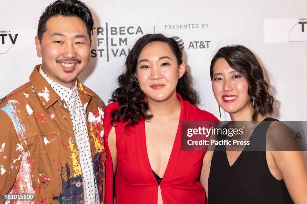 Naomi Ko, Andrew Ahn and Carolyn Mao attend the screeing of 'Nice' at Tribeca TV: Indie Pilots during the 2018 Tribeca Film Festival at Cinepolis...