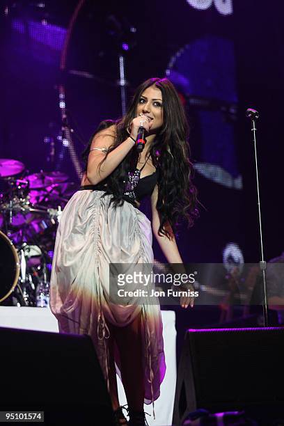 Gabriella Cilmi on stage at the O2 Rockwell concert in aid of Nordoff-Robbins Music Therapy at 02 Arena on September 11, 2009 in London, England.