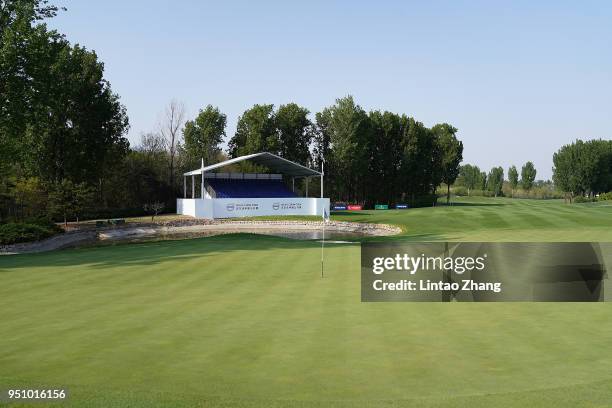 General view of the clubhouse at the Beijing Topwin Golf and Country Club ahead of the 2018 Volvo China Open at Topwin Golf and Country Club on April...