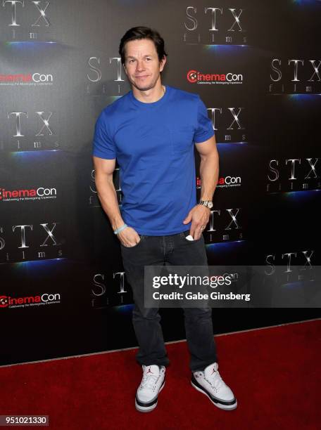 Actor Mark Wahlberg attends CinemaCon 2018 STXfilms Invites You to an Evening Featuring A Sneak Preview of Their Feature Films at The Colosseum at...