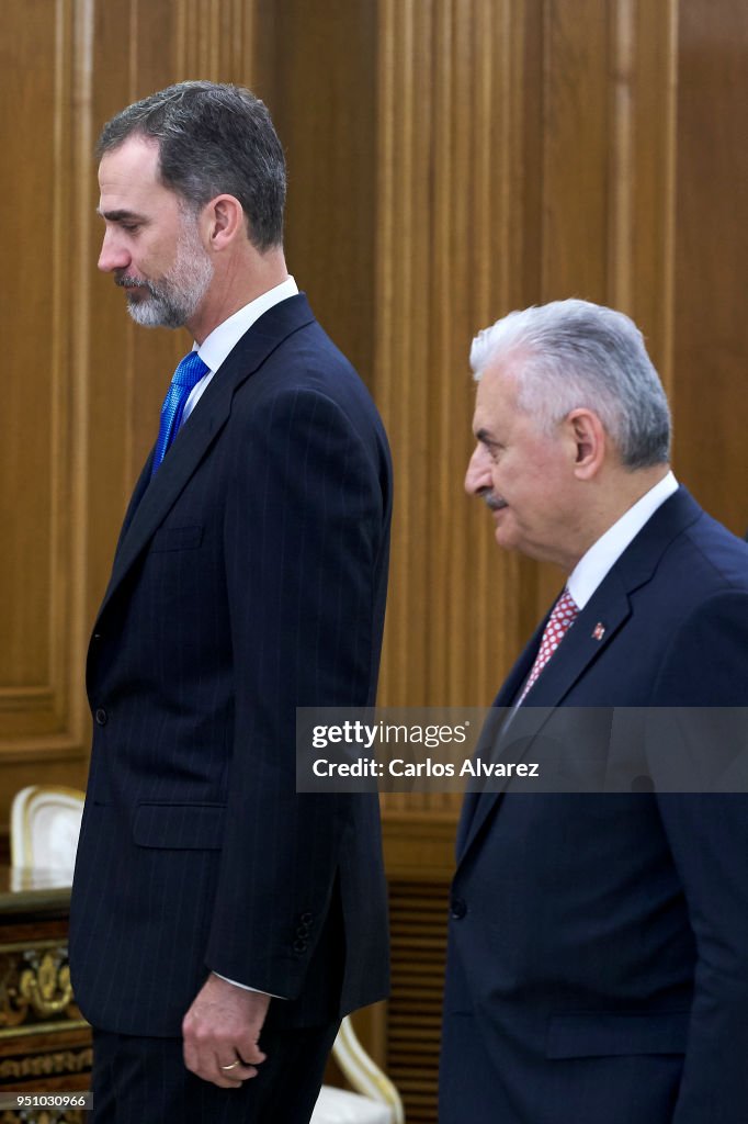King Felipe Of Spain Meets The Prime Minister Of Turkey