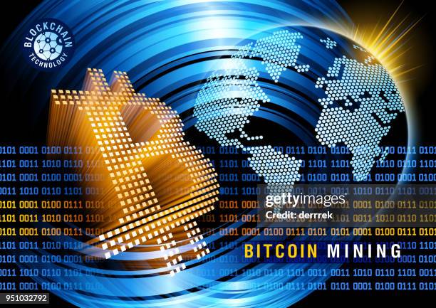 global finance bitcoin - changing world stock illustrations