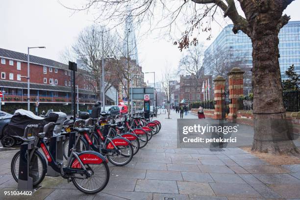 london santander bikes - boris bike stock pictures, royalty-free photos & images