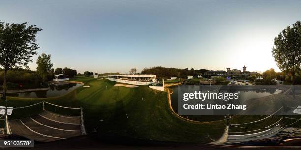 General view of the clubhouse at the Beijing Topwin Golf and Country Club ahead of the 2018 Volvo China Open at Topwin Golf and Country Club on April...