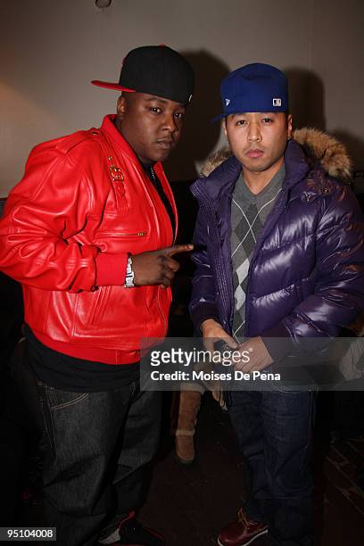Jadakiss and Andy V attend Power Live at the Highline Ballroom on December 22, 2009 in New York City.