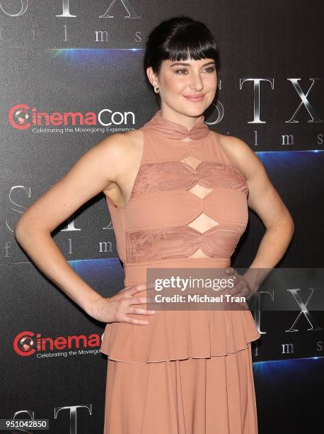 Shailene Woodley attends the 2018 CinemaCon - An Evening With STXfilms featuring a sneak preview of their future films held at The Colosseum at...