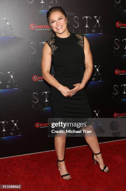 Ronda Rousey attends the 2018 CinemaCon - An Evening With STXfilms featuring a sneak preview of their future films held at The Colosseum at Caesars...