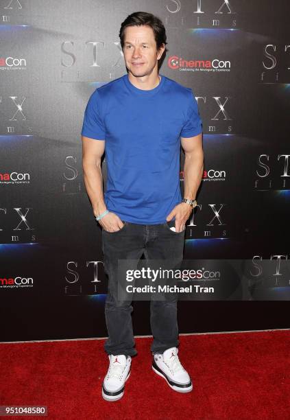 Mark Wahlberg attends the 2018 CinemaCon - An Evening With STXfilms featuring a sneak preview of their future films held at The Colosseum at Caesars...