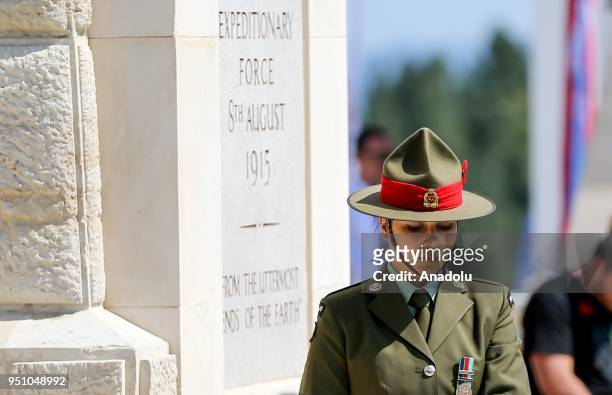 Ceremony held at New Zealand Memorial at Chunuk Bair, Gallipoli in Gallipoli Peninsula marking the 103rd anniversary of the Canakkale Land Battles in...