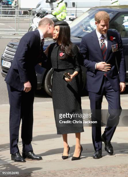 Prince William, Duke of Cambridge, Meghan Markle and Prince Harry attend an Anzac Day Service of Commemoration and Thanksgiving at Westminster Abbey...