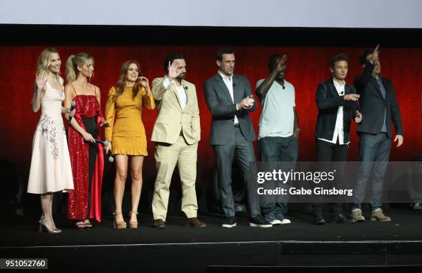 Actresses Leslie Bibb, Annabelle Wallis, Isla Fisher, actors Jake Johnson, Jon Hamm, Hannibal Buress, Jeremy Renner, Ed Helms and Will Arnett speak...