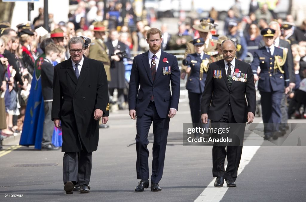 Prince Harry attends Anzac Day Memorial in London