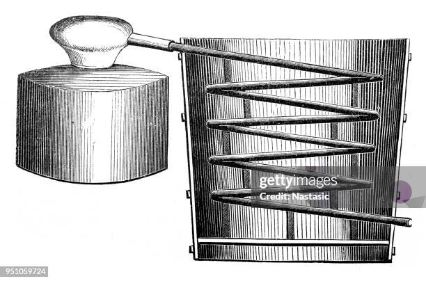 destillation apparat - schnapsbrennerei stock-grafiken, -clipart, -cartoons und -symbole