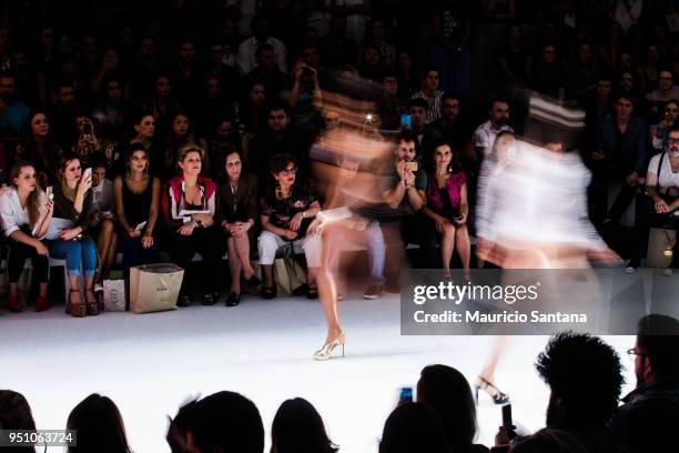 Models walk the runway during the Amir Slama fashion show during Sao Paulo Fashion Week N45 SPFW Summer 2019 at Brazilian Cultures Engineer Armando...