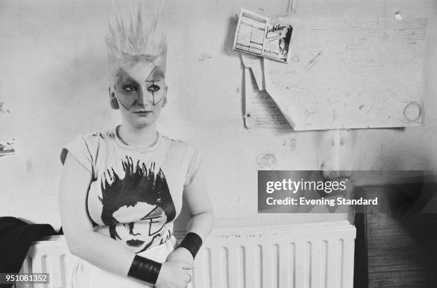 English model and actress Pamela Rooke, also known as Jordan, smoking a cigarette, UK, 28th February 1978.