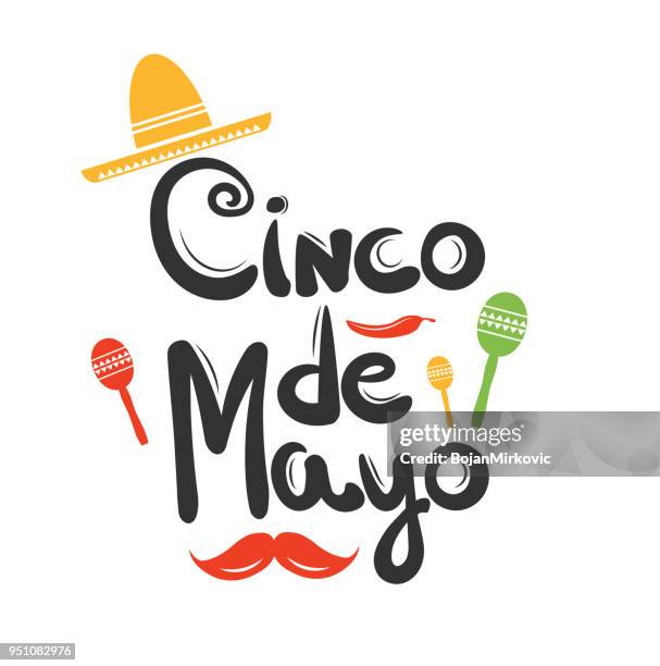 cinco de mayo mexikanischen karte. hand-schriftzug. vektor-illustration. - hand drawn food illustration stock-grafiken, -clipart, -cartoons und -symbole