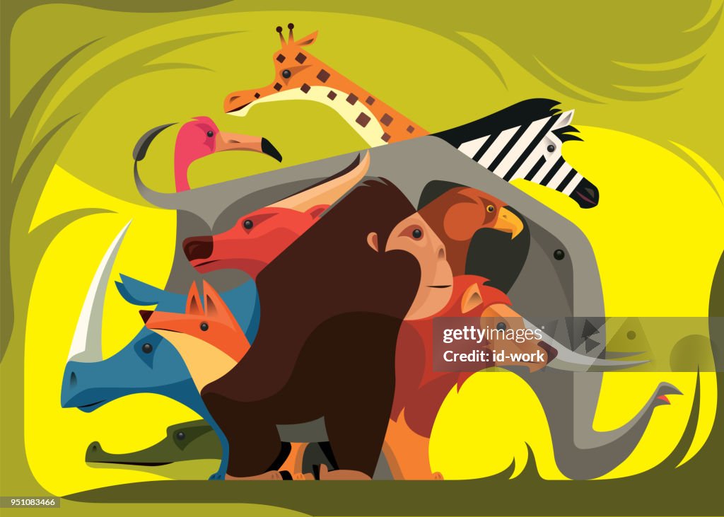 Animals Vector Group Group Of Wild Animals High-Res Vector Graphic - Getty Images