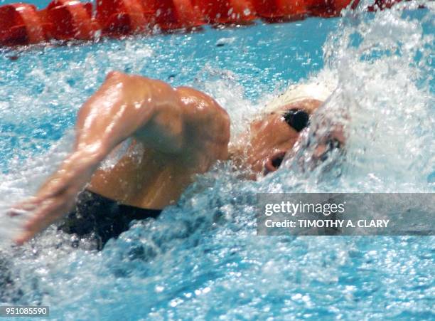 Josh Davis of the Circle Swim Club breaks through the water during the Men's 200m freestyle semi-finals at the 2000 United States Olympic Swim Trials...