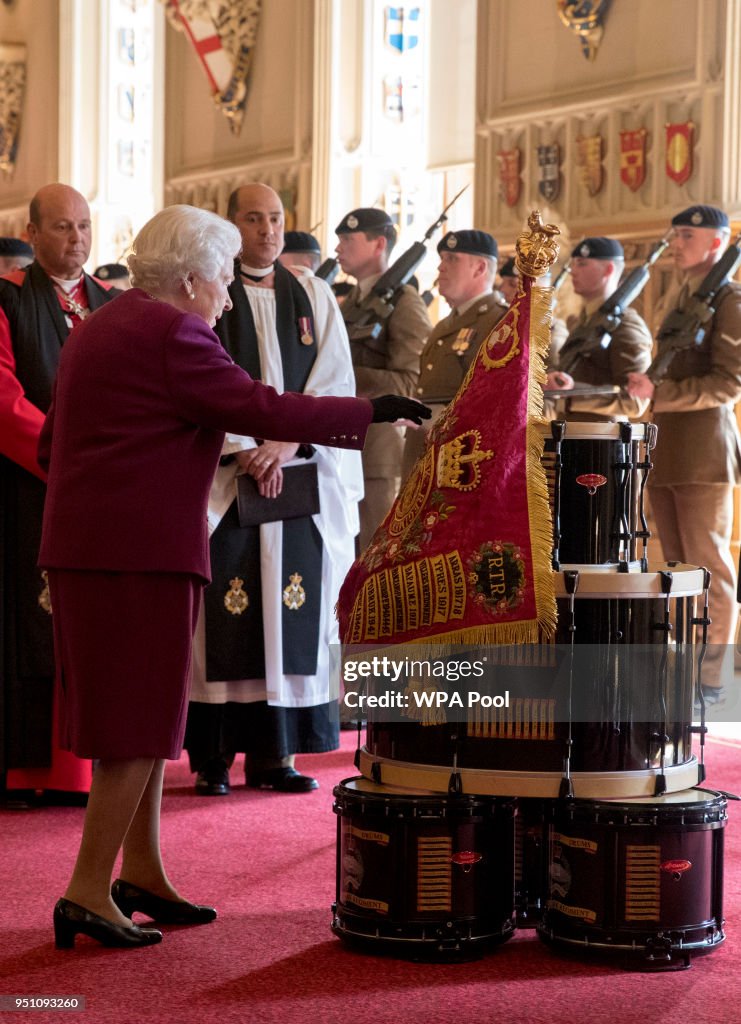 The Queen Presents New Standard To Royal Tank Regiment